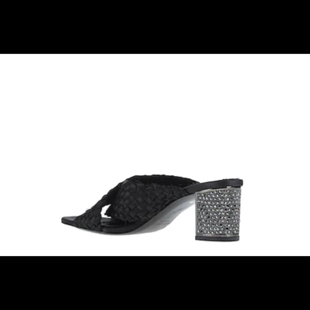 NWB Pedro Garcia Xoco Satin Swarovski Crystal Block Heel Sandal - Picture 2 of 11